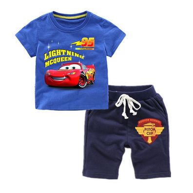 2er Set Kinder Anzug Cars Lightening Macqueen T-shirt Kordelzug Hose Sportanzug