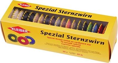 Kleiber 71012 Spezial Sternzwirn, 20er Set in 16 verschiedenen Farben, Garn-Set