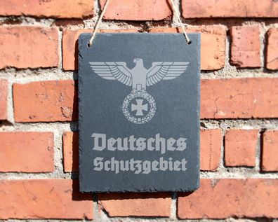 Schiefertafel "Deutsches Schutzgebiet" #0026 Schild Wehrmacht Reichsadler