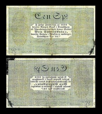 2x 1 Speciedaler - Ausgabe 1845 - 1849 - Reproduktion - 13