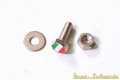 Schraube Nummernschild - Italien-Flagge - Vespa Lambretta Auto Kennzeichen Italy