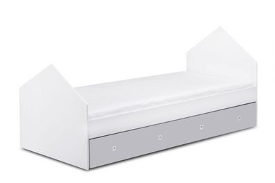 Klappbett zu Schlafzimmer in Farbe weiß grau Kollektion MIRUM Konsimo.