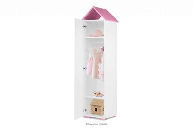 Kleiderschrank zu Kinderzimmer in Farbe weiß / rosa aus der Kollektion PABIS Konsimo