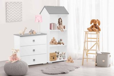 Kommode zu Kinderzimmer in Farbe weiß / grau aus der Kollektion PABIS Konsimo