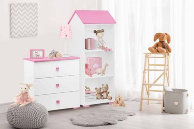 Kommode zu Kinderzimmer in Farbe weiß / rosa aus der Kollektion PABIS Konsimo