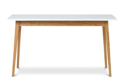 Tisch zu Esszimmer in Farbe weiß / Eiche natur Konsimo.