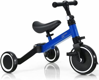 3 in 1 Kinder Dreirad & Laufrad & Balance Bike mit verstellbarem Sitz und Lenker