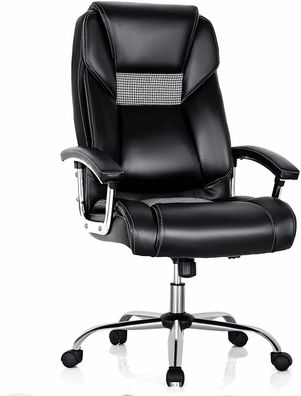 Bürostuhl mit hoher Rückenlehne, ergonomischer Chefsessel, Computerstuhl gepolstert