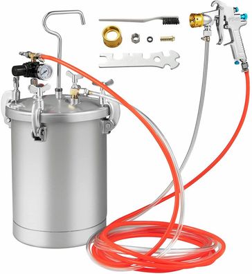 Farbsprühsystem, 15 L Farbtank, Druckfarbtopf mit Sprühpistole & anpassbarem Sprühber