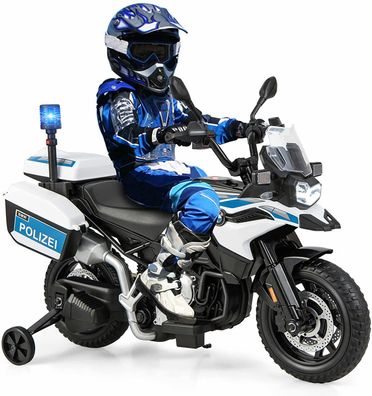 12V BMW Kinder Elektromotorrad Polizei mit Musik und Polizeilicht, Kindermotorrad