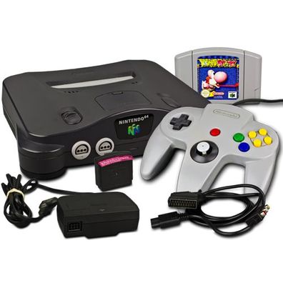N64 Konsole + Controller + alle Kabel + Jumper Pak + Yoshi'S Story