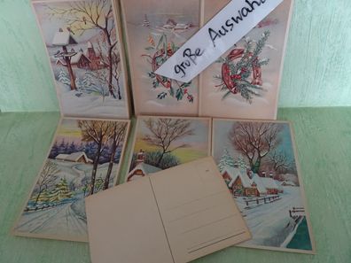 sehr alte Postkarten AK mit Nummern 3500.... Winterlandschaft Weihnachten