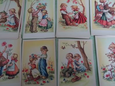sehr alte Postkarten Belgien Mundin "Marke" Kinder