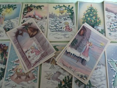 sehr alte Postkarten Belgien Weihnachten Joyeux Nöel Ann Helen Kinder Engel