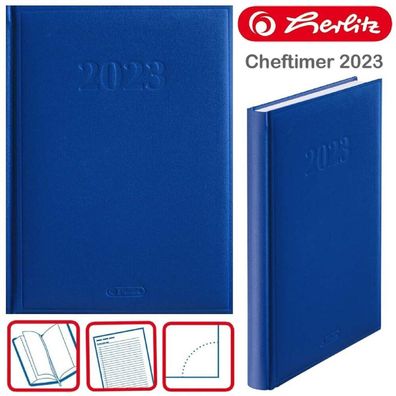 Herlitz Cheftimer 2023 Buchkalender Blau, DIN A5 (50042029) NEU