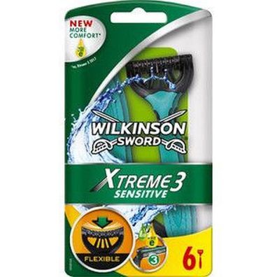 6 Stück Wilkinson Sword Xtreme 3 Sensitive Einwegrasierer je 3 Klingen NEU OVP