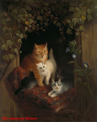 3685 Ronner-Knip, Henriette (1821-1909) - Snug cats