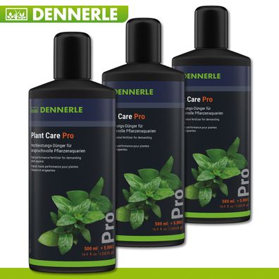Dennerle 3 x 500 ml Plant Care Pro Hochleistungs-Dünger für Pflanzenaquarien