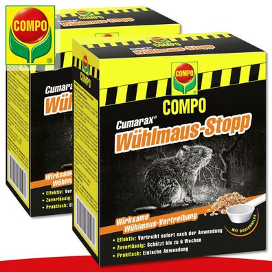 COMPO 2 x 200 g Cumarax® Wühlmaus-Stopp Vergrämer Repeller Blumenbeet Garten