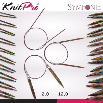 Knit Pro Symfonie Rundstricknadeln 50cm nachhaltiges Birkenholz 19 Größen