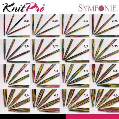 Knit Pro Symfonie Sockenstricknadeln 15cm Nadelspiel Birkenholz leicht 16 Größen