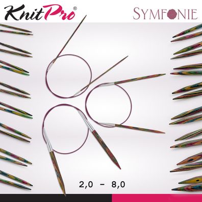 Knit Pro Symfonie Rundstricknadeln 40cm nachhaltiges Birkenholz 16 Größen