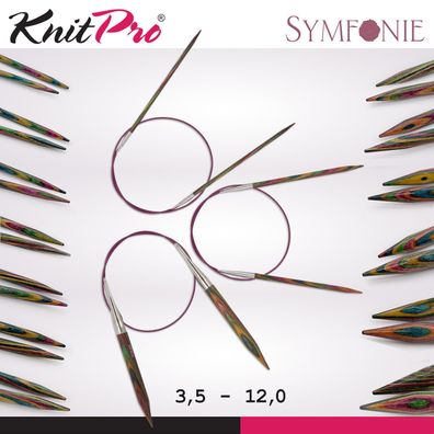 Knit Pro Symfonie Rundstricknadeln 150cm nachhaltiges Birkenholz 13 Größen
