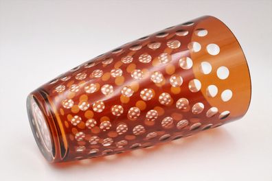 Kristall Vase - Art Theresienthal Winter Craft Lenses / Polka Dot - Überfang #W
