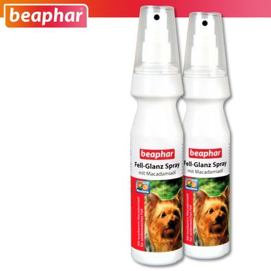 Beaphar 2 x 150 ml Fell-Glanz Spray Hunde Fell Hundefell Pflegespray Pflege