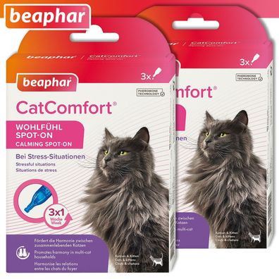 6 x 0,55 ml Beaphar Cat Comfort Wohlfühl Pheromone SPOT-ON für Katze