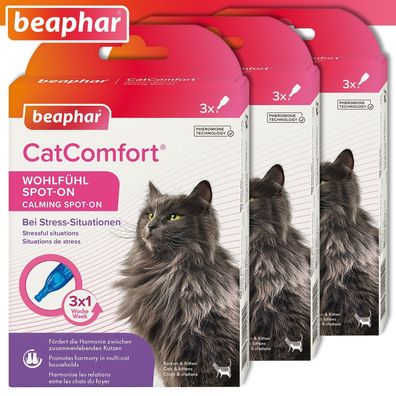 Beaphar 9 x 0,55 ml Cat Comfort Wohlfühl Pheromone SPOT-ON für Katze