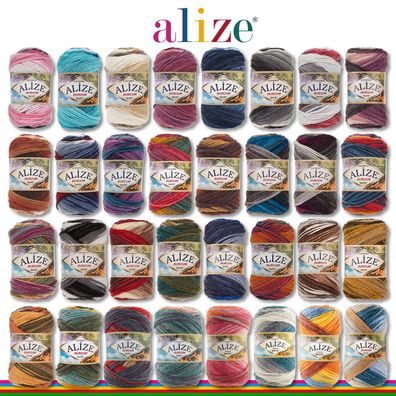 Alize 100 g Burcum Batik Wolle mit Farbverlauf Häkeln Stricken 32 Farben