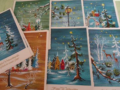 Arthur F Krüger Postkarte AK West Germany geprägte Schrift Weihnachten wie gemalt