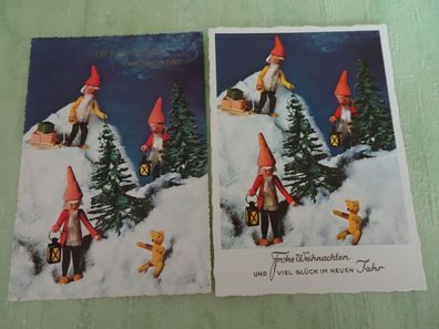 Arthur F Krüger Postkarte AK West Germany Zwerge Wichtel Weihnachten