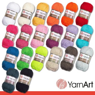 YarnArt 3 x 100 g Eco-Cotton Stricken Häkeln Baumwolle Garn Amigurumi 20 Farben