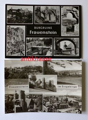2 DDR Ansichtskarten Mehrbild AK Frauenstein Sachsen