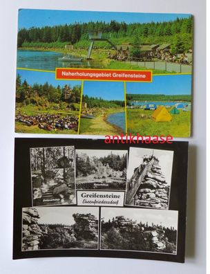 2 DDR Ansichtskarten Mehrbild AK Greifensteine Stauweiher Erzgebirge Sachsen