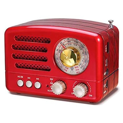 PRUNUS J-160 AM/ FM/ SW Retro Radio Mit Bluetooth Nostalgie Radio Klein 1800mAh