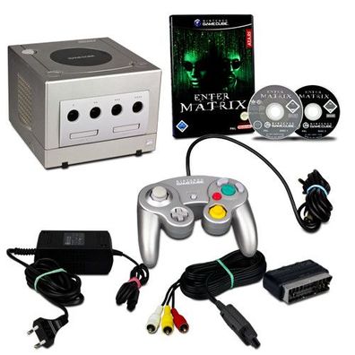 Original Nintendo Gamecube Konsole in SILBER + Original Controller + ENTER THE MATRIX