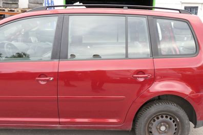 VW Touran 1T 1T3 Tür hinten links rot braun rot LA3W mit Scheibe