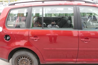 VW Touran 1T 1T3 Tür hinten rechts rot braun LA3W mit Scheibe Fahrerseite