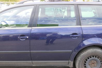 VW Passat 3B 3BG Kombi Variant Tür hinten links blau LB5N indigoblau me+ Scheibe