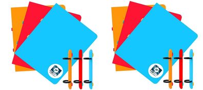 NextFolder Hefter Set 6-tlg. DIN-A4 Ordner Flexible Ringe blau, gelb, rot