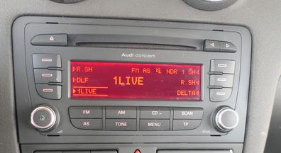 Audi A3 8P Radio CD Player Original concert 8P0035186G mit Code