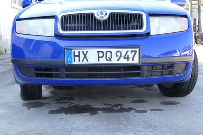 Skoda Fabia 6Y Stoßstange Stoßfänger vorne blau LF5K