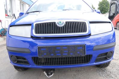 Skoda Fabia 6Y Stoßstange Stoßfänger vorne blau LF5K 2004-2008 Facelift