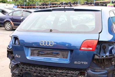Audi A3 8P 4/5-Türer Heckklappe Klappe Schei hinten blau LZ5C ohne Anbauteile cc