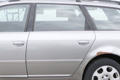 Audi A6 4B C5 Tür Türblatt hinten links grau LY7Q aquablau mit Rahmen