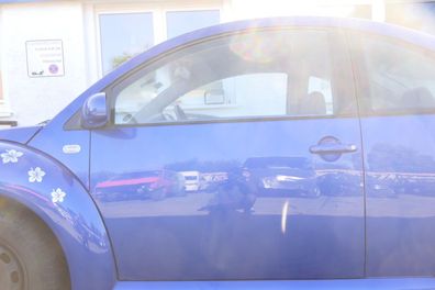 VW New Beetle 1C 9C Tür vorne links Fahrertür blau LA5W - OHNE Anbauteile