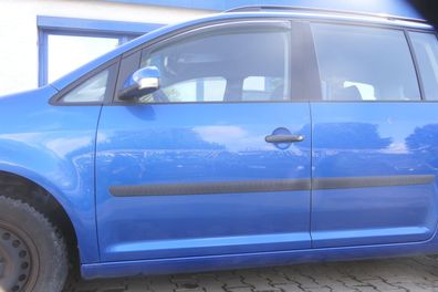 VW Touran 1T 1T3 Tür vorne links Fahrertür blau LA5X OHNE Anbauteile Cross